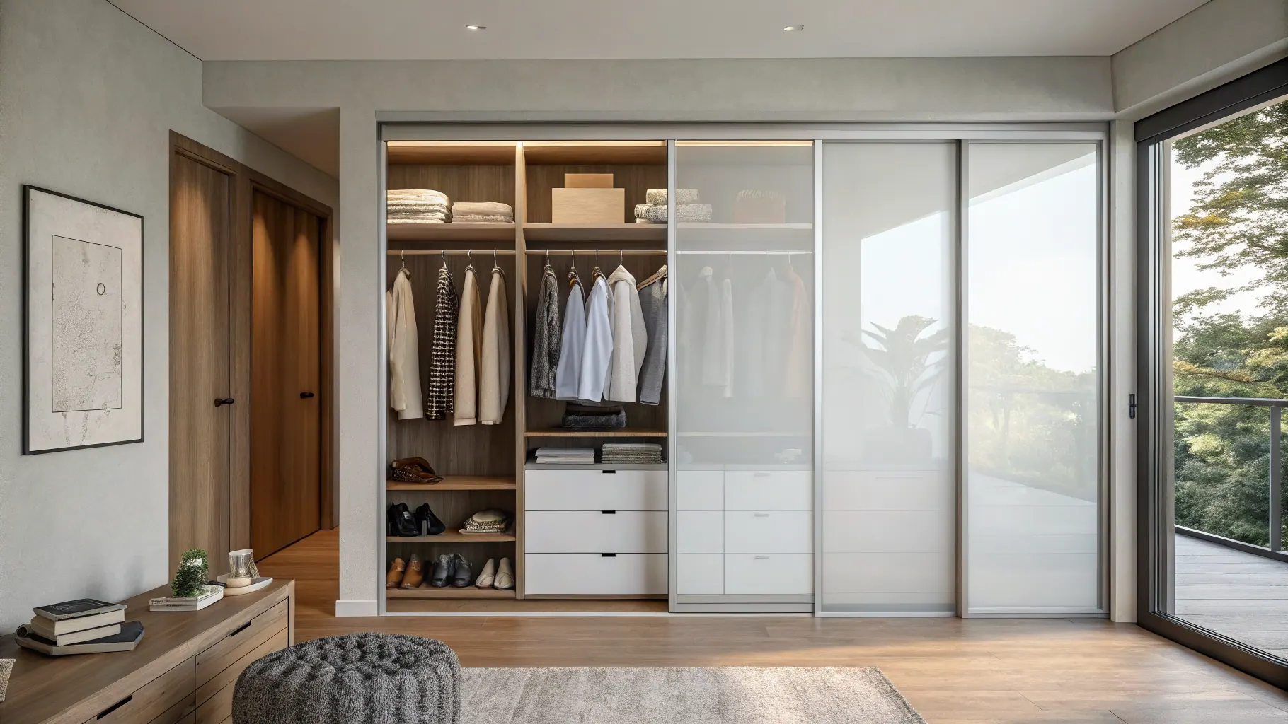 Plan his-and-hers and kids closets on one brief